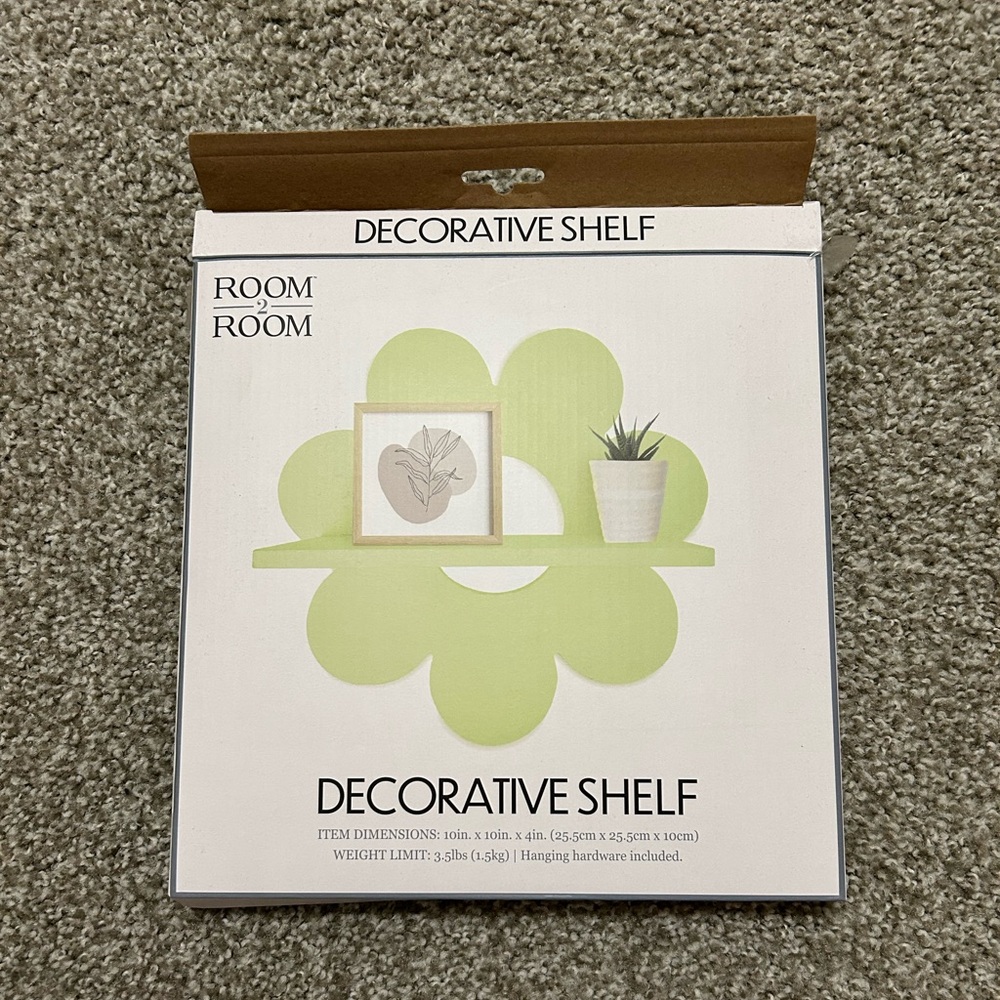 Lime green decorative shelf